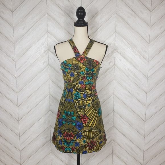 Zara Dresses & Skirts - ZARA TRAFALUC Mod Floral Print Halter Mini Dress